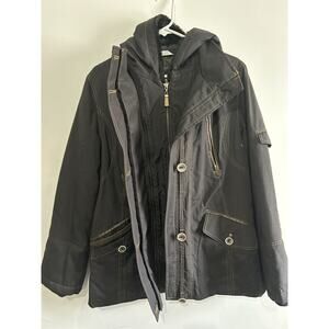 Perry Ellis (L) Black Vintage Winter Coat Portfolio Jacket Women’s Large 60067R